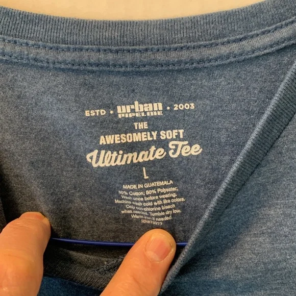 Urban Pipeline The Men's Awesomely Soft Ultimate Blue Tee Size Large - Picture 2 of 4